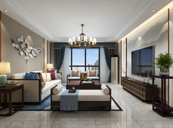 京水花園170平新中式風(fēng)格