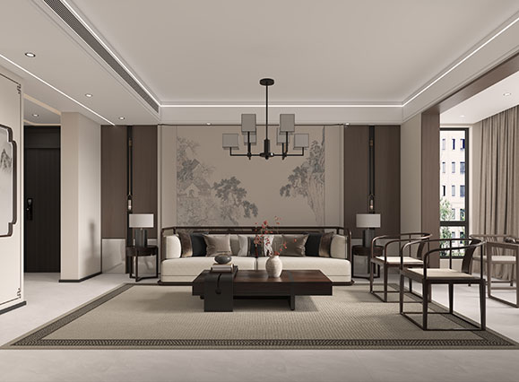 鴻堯御園160平新中式風(fēng)格裝修效果圖