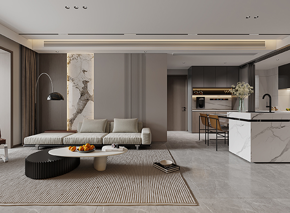 瀚宇天悅城140平意式輕奢風(fēng)格裝修效果圖