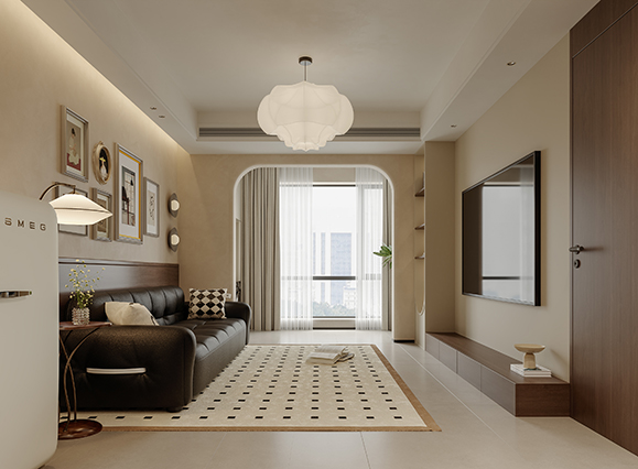 美盛教育港灣122平現(xiàn)代奶油風(fēng)格裝修效果圖