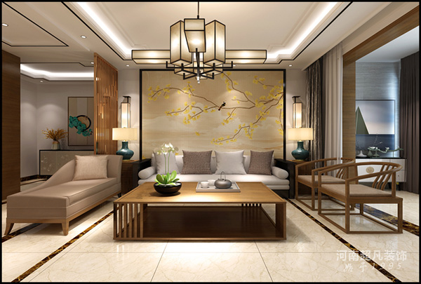 天津雙湖花園190平新中式風(fēng)格四居室裝修效果圖