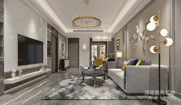 華潤悅府128平三室兩廳輕奢風(fēng)格裝修效果圖