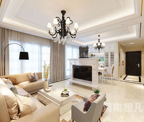 天津正商智慧城119平簡(jiǎn)歐風(fēng)格裝修效果圖