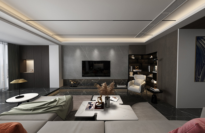 天津海逸名門180平現(xiàn)代風(fēng)格裝修VR全景圖 