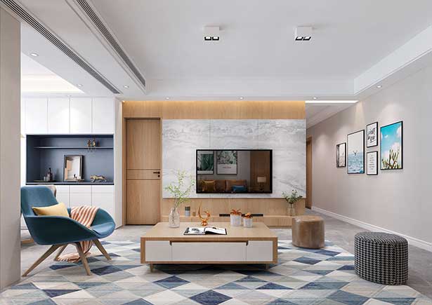 黃金海岸138平北歐風(fēng)格三居室裝修效果圖