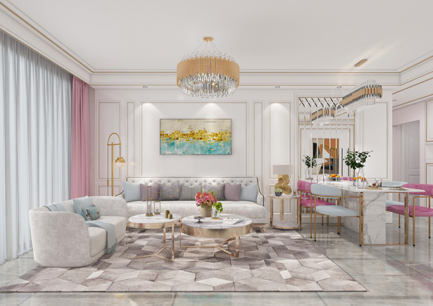 華潤悅府139平現(xiàn)代輕奢風(fēng)格裝修效果圖