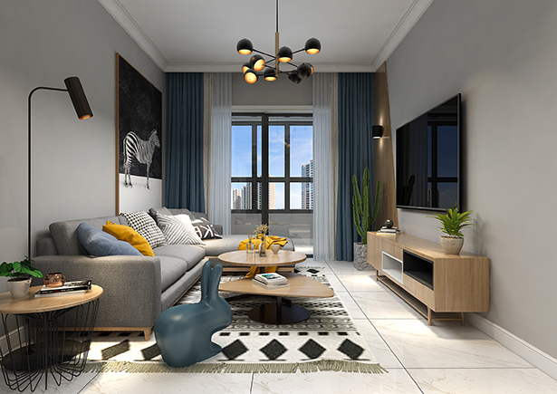 康橋朗城89平北歐風(fēng)格裝修效果圖