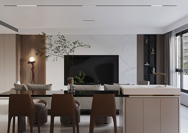 正弘新城380平意式極簡風(fēng)格裝修效果圖