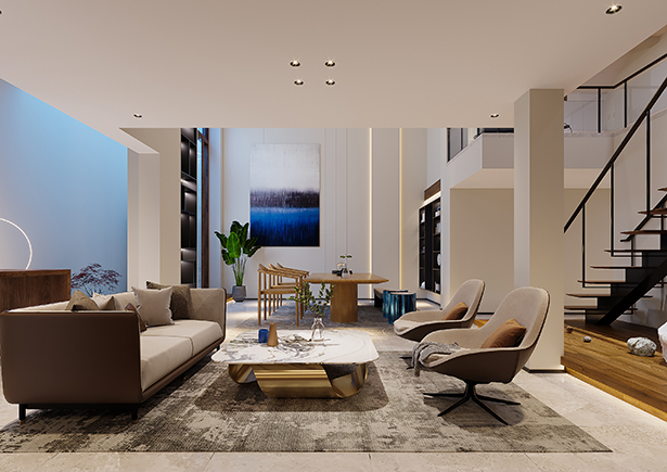 普羅理想國350平下疊現(xiàn)代簡約風(fēng)格裝修效果圖